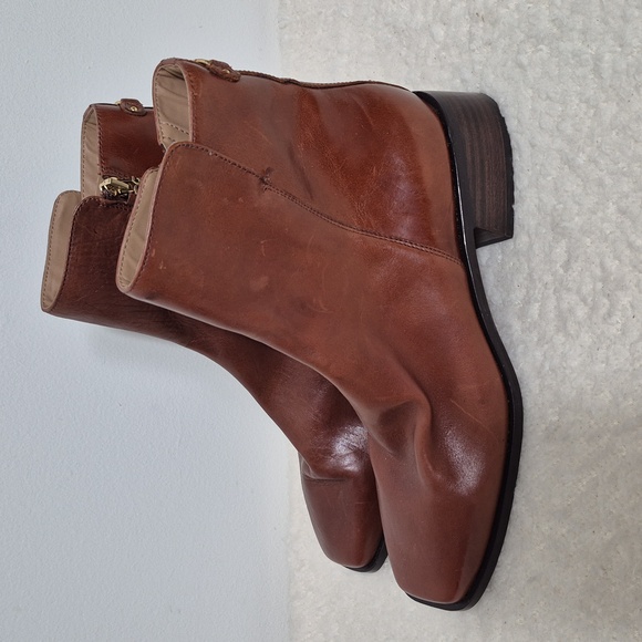 Sam Edelman Thatcher Brown Leather Square Toe Ankle Boot 9M - Picture 3 of 13
